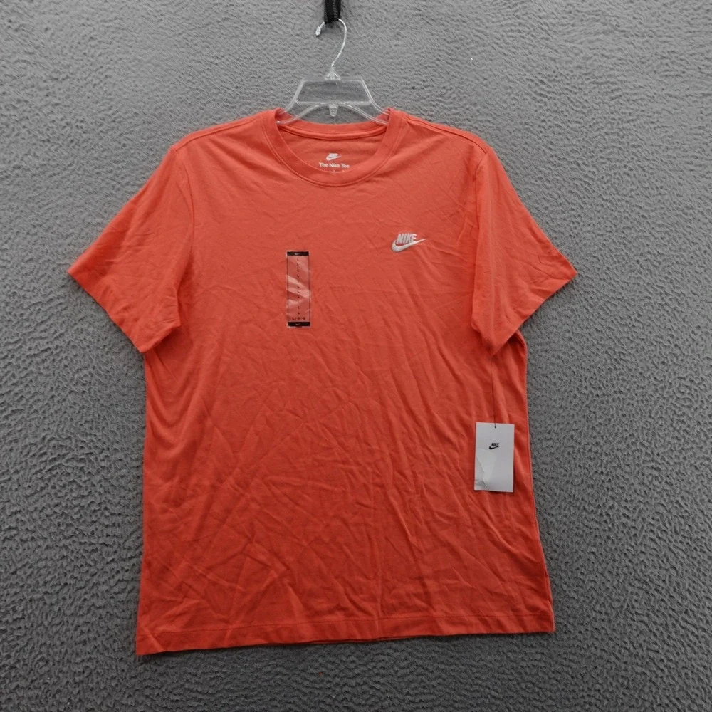 The Nike Tee Mens Short Sleeve TShirt Orange Casual Cotton Swoosh NWT
